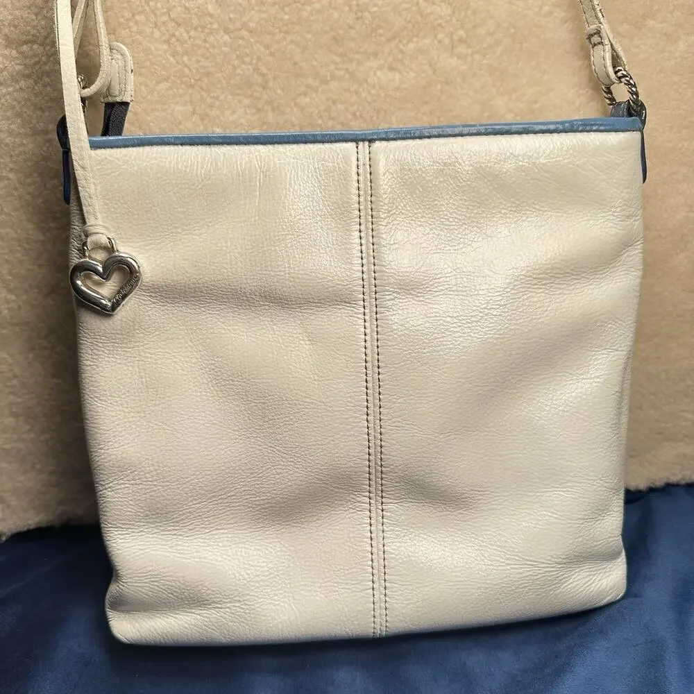 Brighton Cabana Crossbody Ivory soft leather organizer soft leather wallet